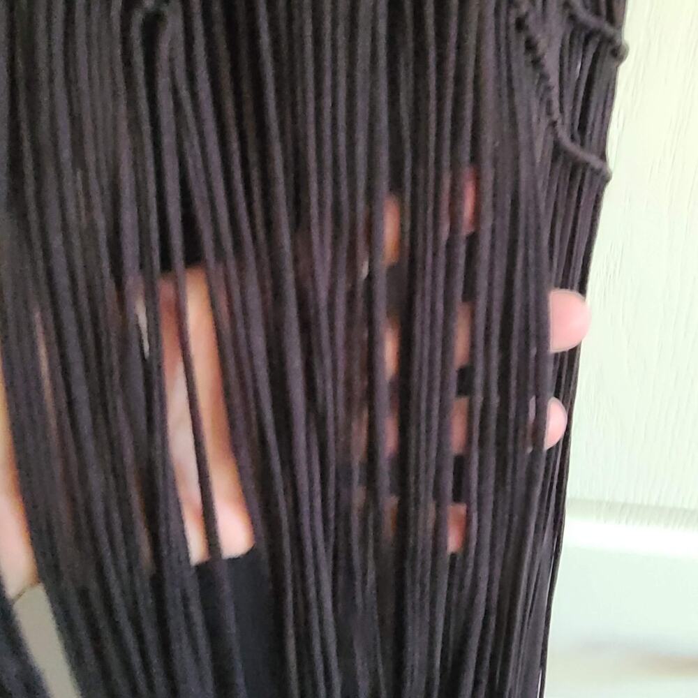 DENIM & SUPPLY RALPH LAUREN Macrame Fringe Maxi Boho Dress Black Women's Small - Picture 7 of 16